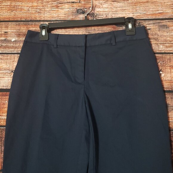 NWT Jones New York 2 Grace Ankle Pants Navy Blue Cotton Stretch Slim - Picture 6 of 11